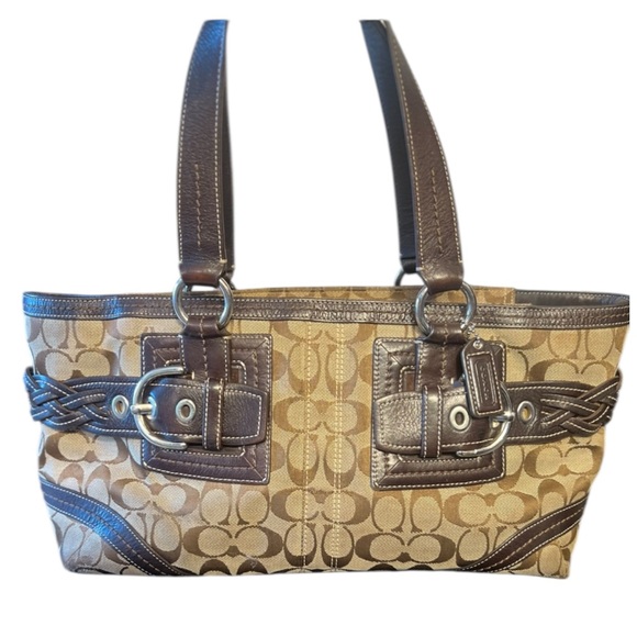 🤎COACH Vintage Soho Signature Jacquard Double Handle Shoulder Bag🤎EUC - Picture 6 of 17